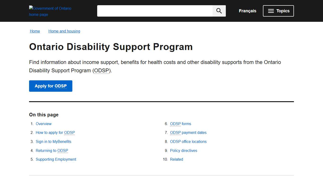 Ontario Disability Support Program ontario.ca
